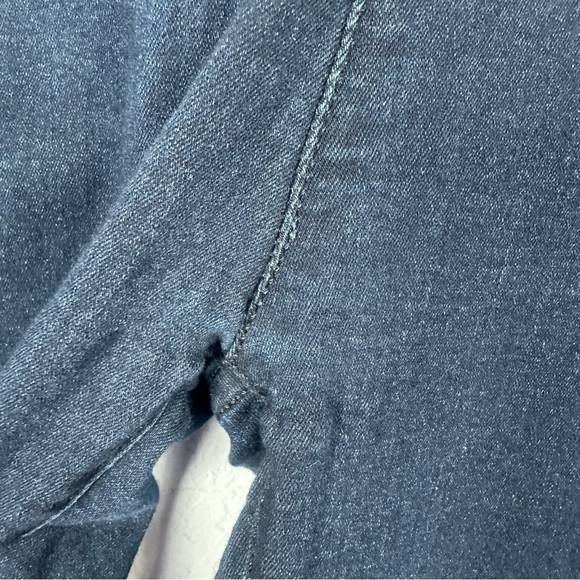 Free People High Rise Pull Up Skinny Raw Hem Jeggings Size 29 Dark Wash - Picture 3 of 6